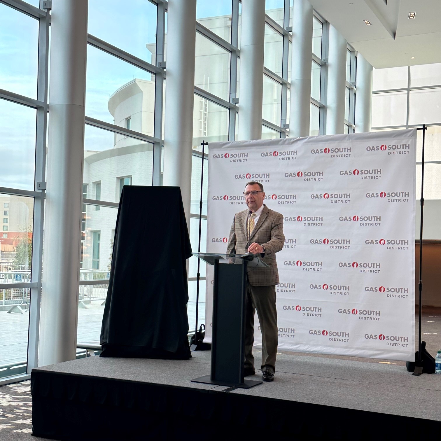 Stan Hall Speaking at Grand Reopening Ceremony